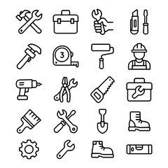Obraz premium Assortment of construction related icons