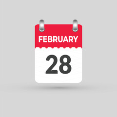 FEBRUARY 28 calendar Date Month icon