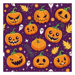 halloween pumpkin seamless pattern