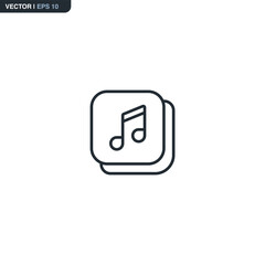 Music playlist, linear style sign for mobile concept and web design
