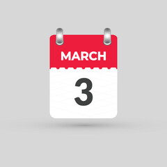 MARCH 3 calendar Date Month icon