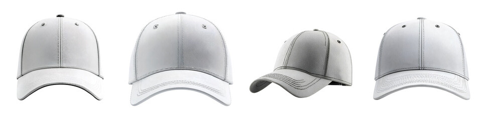 Obraz premium Set of cap, isolated on transparent background