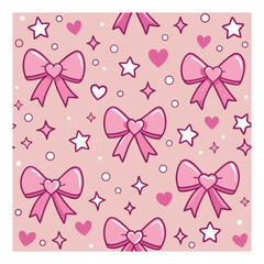 seamless pattern with pink bows