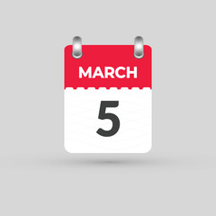 MARCH 5 calendar Date Month icon