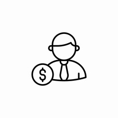 business person dollar icon icon sign vector