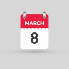 MARCH 8 calendar Date Month icon