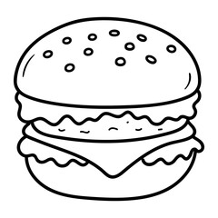 Food and Dessert Doodle Icons with Drinks, Snacks, and Sweets Illustration.

