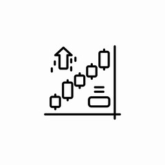candlestick chart up trend icon sign vector