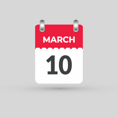 MARCH 10 calendar Date Month icon