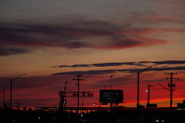 sunset over the city