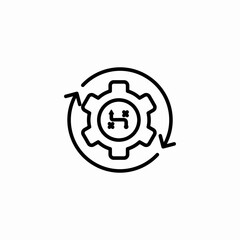 gear process strategy icon sign vector