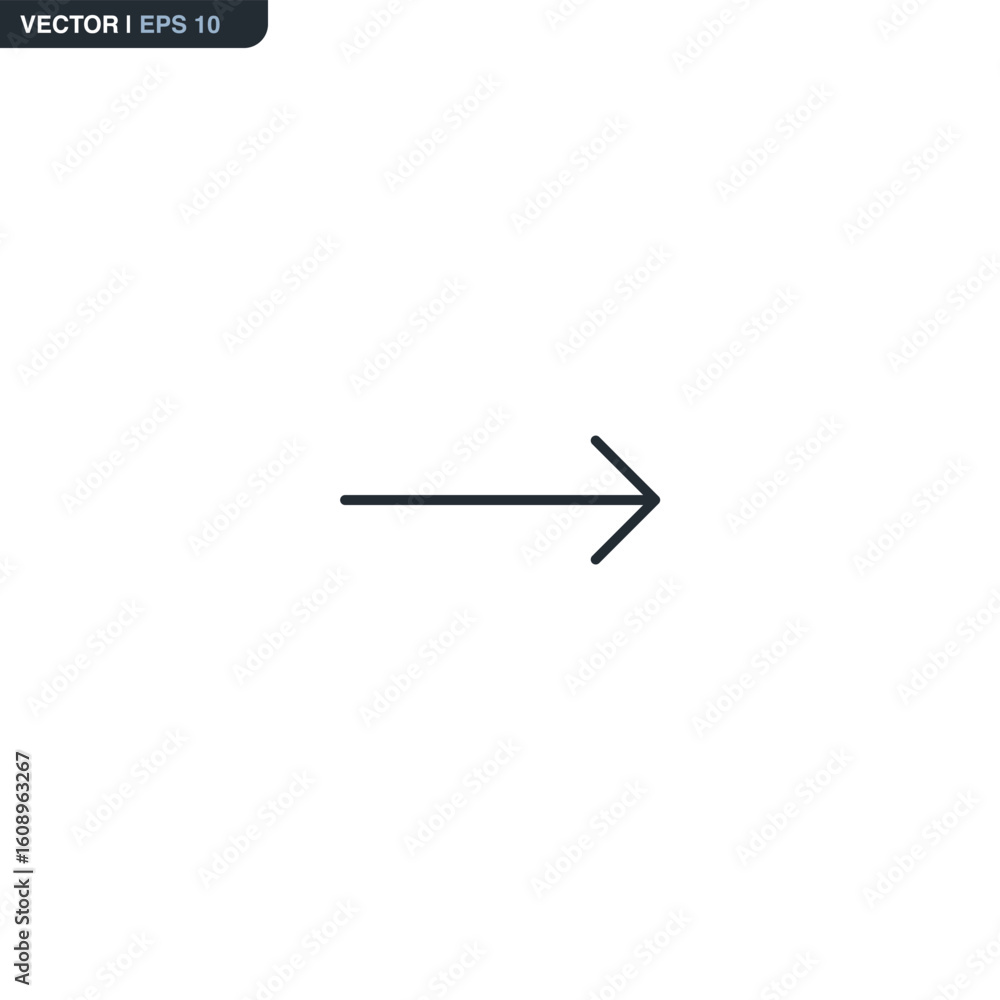 Poster next, forward arrow, linear style sign for mobile concept and web design