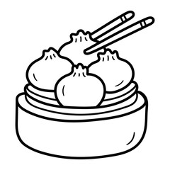 Food and Dessert Doodle Icons with Drinks, Snacks, and Sweets Illustration.

