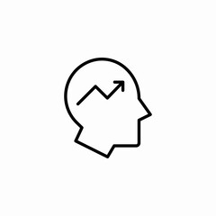 head mind growth arrow icon sign vector