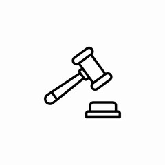 judge gavel court icon sign vector