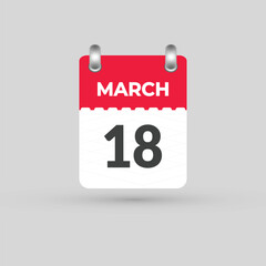 MARCH 18 calendar Date Month icon