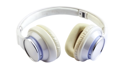 Wireless over ear headphones isolated - on a white background png ai generated