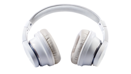 Wireless over ear headphones isolated - on a white background png ai generated
