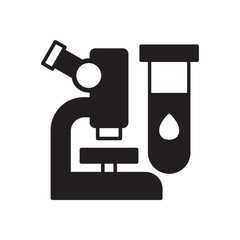 icon, microscope, laboratory, lab, test, research, chemistry, virus, lens, vector, simple, doctor, signs, equipment, graphic, instrument, health, illustration, micro, biology, hospital, symbol, techno
