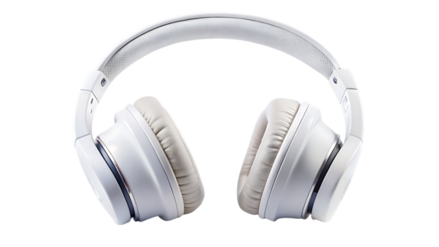Wireless over ear headphones isolated - on a white background png ai generated