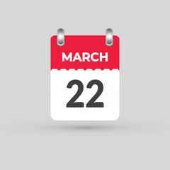 MARCH 22 calendar Date Month icon