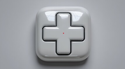 Sharp Focus Medical Cross Minimal Style Isolated White Health Icon