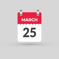 MARCH 25 calendar Date Month icon
