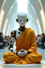 a humanoid robot monk
