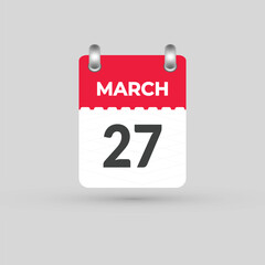 MARCH 27 calendar Date Month icon