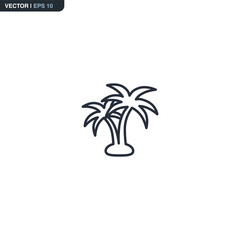 Palm tree, linear style sign for mobile concept and web design