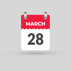 MARCH 28 calendar Date Month icon