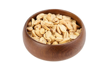Bowl filled with roasted peanuts, showcasing a variety of textures and colors, placed on a clean...