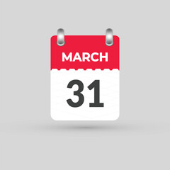 MARCH 31 calendar Date Month icon