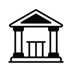 Easy to use glyph icon of historical museum building
