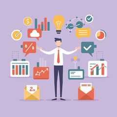 2d vector illustration colorful  business , TRAINING and study work hard successes 
