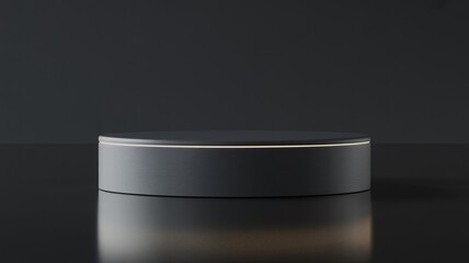 Minimalist dark podium with subtle light accent