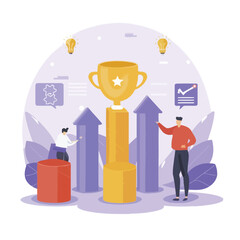2d vector illustration colorful  business , TRAINING and study work hard successes 
