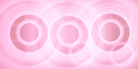 Pink abstract background with soft concentric circles and radial gradient effect, minimalistic design with a smooth texture and modern aesthetic.eps10