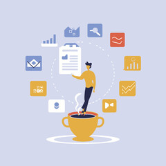 2d vector illustration colorful  business , TRAINING and study work hard successes 
