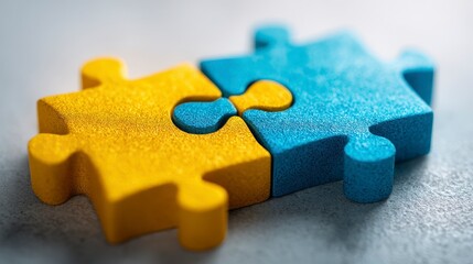 Puzzle Pieces Teamwork Connection Solution