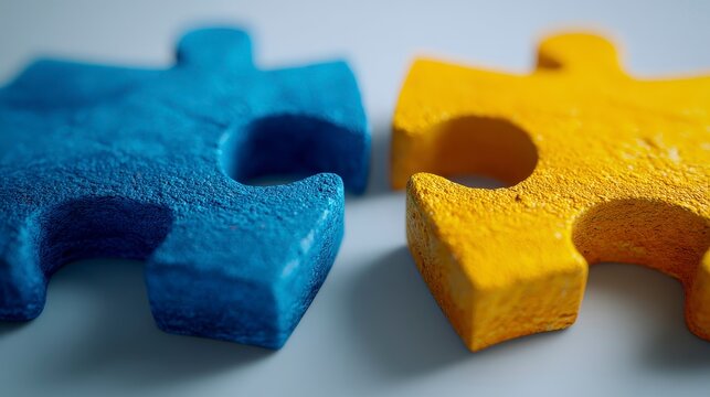 Connecting Puzzle Pieces Teamwork Success