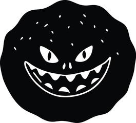 Taco with Face Character Vector silhouette