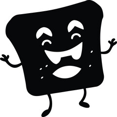 Wavy Chocolate Bar Character Vector silhouette