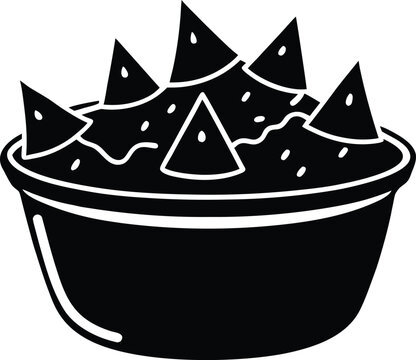 black nachos in bowl clip art preview