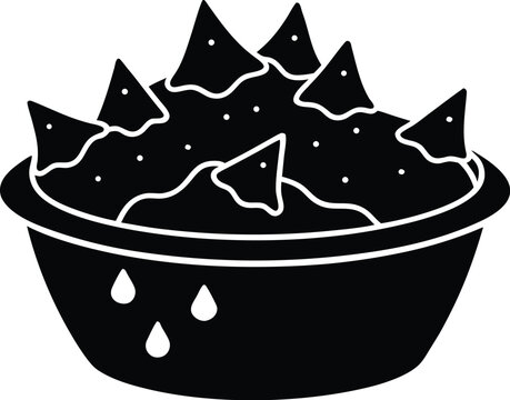 black nachos in bowl clip art preview