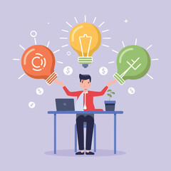 2d vector illustration colorful  business , TRAINING and study work hard successes 
