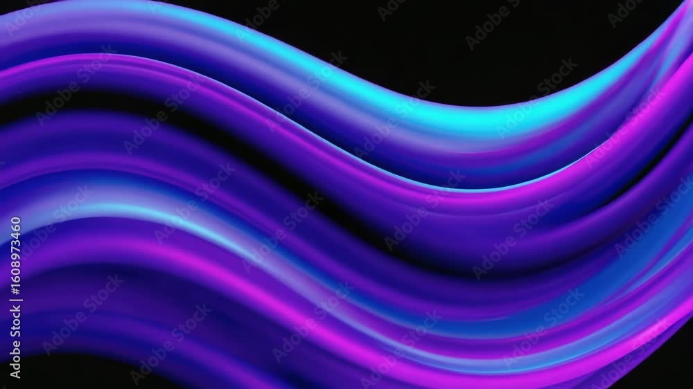 Aufkleber smooth elegant satin texture forming wavy lines in vibrant neon colors, creating a mesmerizing abstr