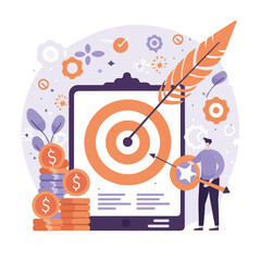 2d vector illustration colorful  business , TRAINING and study work hard successes 

