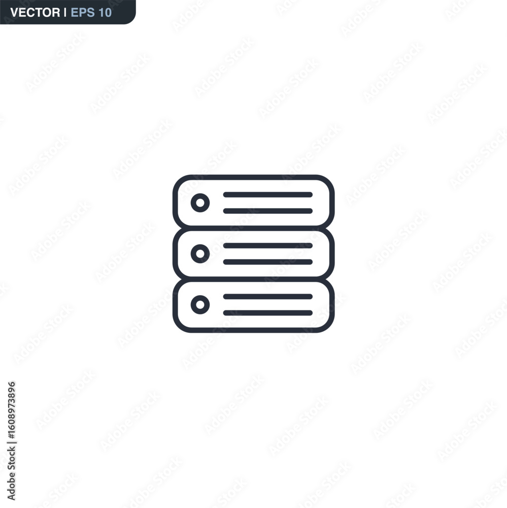 Poster server, linear style sign for mobile concept and web design