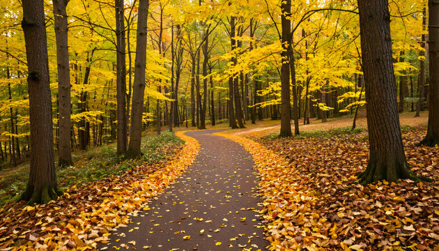 Chemin forestier en automne